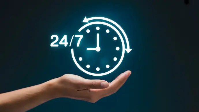 Legal professionals discussing documents with virtual receptionist support