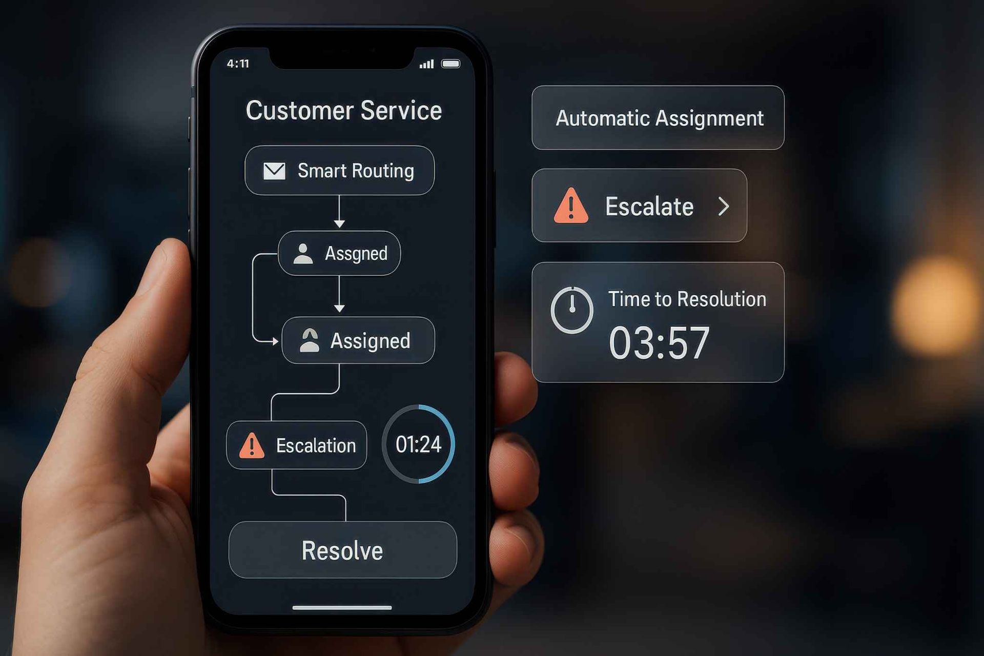 Support agent working with hybrid AI and live call answering tools